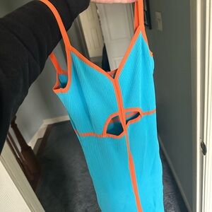 Anthropology Siempre Knit Contrast Midi Dress